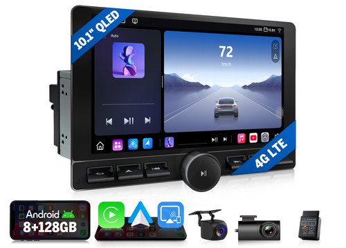 Qled 128gb 2din car - 10.1",