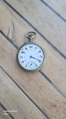Montre gousset coq argent - a,