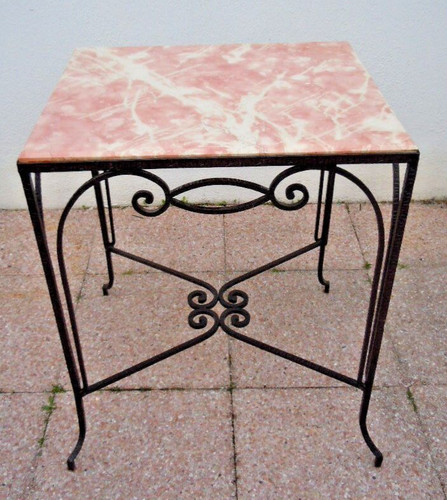 Table gueridon fer forgé