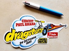 autocollant ancien DRAGSTER RMC  circuit Paul Ricard 1981 old sticker vintage 