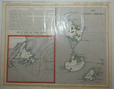 Carte issue petit atlas national st pierre et miquelon, iles et banc terre neuve