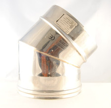 Coude 45° Acier Inox Tube 200Mm Pour Poêle À Bois Cheminée Conduit De Fumée