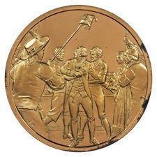 France médaille - Révolution Française - Le roi coiffe le bonnet rouge - vermeil