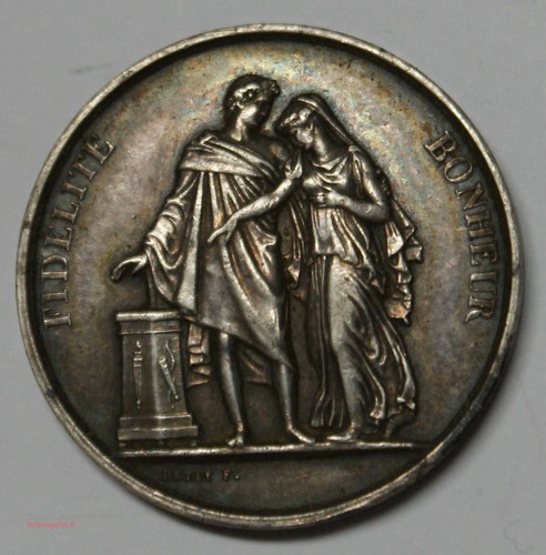 Médaille argent mariage - argent,