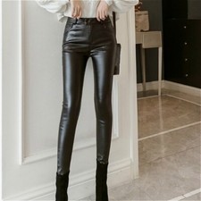 Femme Simili Cuir Pantalon