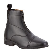 Suedwind Bottes Héritage Avant Zip Noir en Cuir D'Équitation Premium