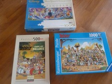 LOT DE TROIS PUZZLES DYSNEY  PANORAMA 1000 PIECES ET ASTERIX 1000 ET 500 PIECES