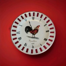 assiette horloge decor coq