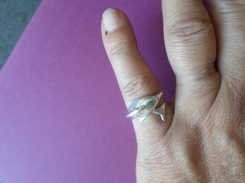 Bague argent massif - en,