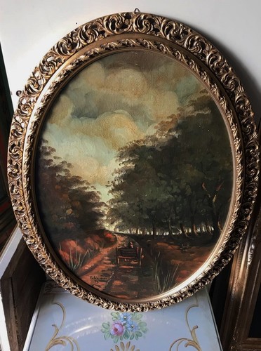 Charmant tableau ovale - tableau,
