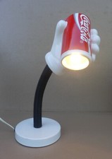 Lampe de bureau COCA-COLA vintage main tenant une canette articulée flexible pub