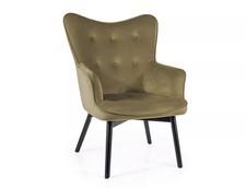 Fauteuil En Velours Vert Olive