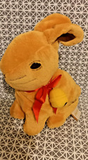 Peluche doudou lapin beige nœud rouge clochette poche Lindt  