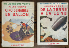 LOT 2 Hachette Bibliothèque Verte Jeunesse Jules Verne 1947 1948