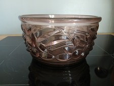 Coupe cristal Bohême moulé couleur Améthyste Art Deco 