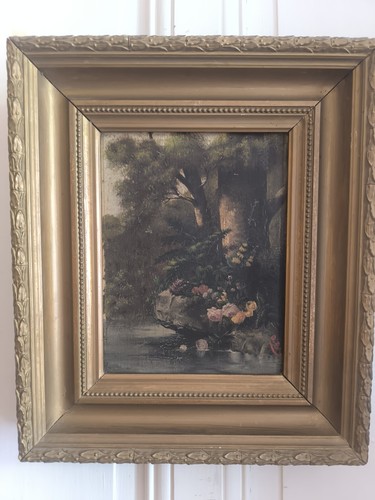 Tableau huile sur bois - tableau,