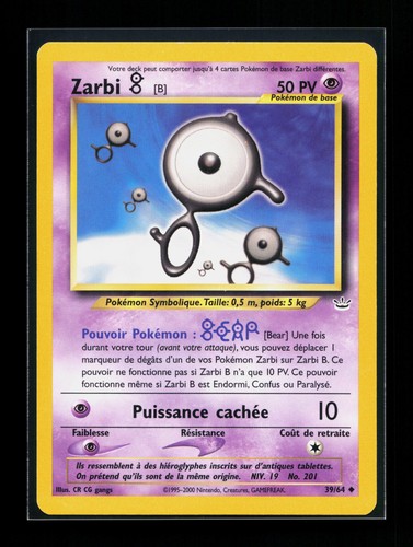 Carte pokémon zarbi 64 - b, 39/64
