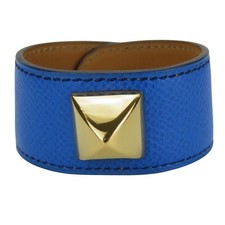 Bracelet Hermes d'occasion Medor cuir/métal 16,5 g bleu accessoires