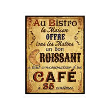 Plaque métal vintage, déco