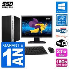 PC Tour HP ProDesk 600 G3 MT Ecran 22" G4400 RAM 16Go SSD 2To Windows 10 Wifi