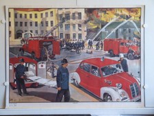 Camion de Pompiers BMW Magirus Maison Brûle Utilisation Sauvetage 90x64