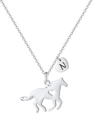 Horse Necklace for Girls - Dainty Pendant Heart 26 Initial Jewelry for Women, Ki