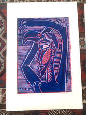 Mario MURUA Lucila  1999 linogravure signée