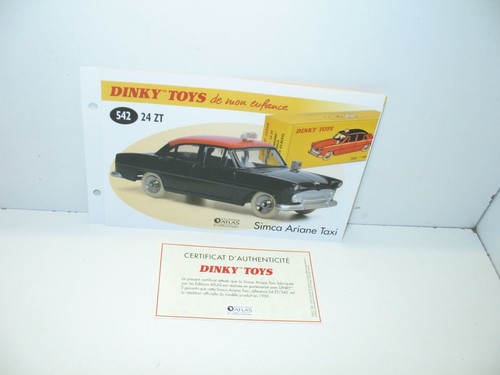 Fiche certif dinky toys - fiche, certif.