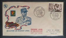 Enveloppe Premier Jour Timbre Maréchal De Lattre Oblitéré Paris N° 920 FDC 1952