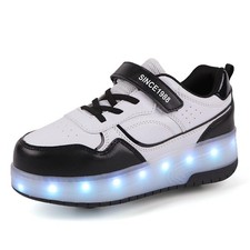 Chaussure a Roulette pour garçons et Filles Basket Lumineuse Roller Retractab...