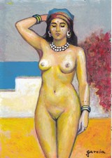 ✸ ACHAT IMMEDIAT Tableau ancien "Jeune bédouine"