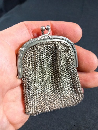 Aumonière maille argent - aumonière,