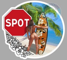 STICKER PIN UP SURF SPOT HAWAI