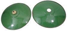 Anciens luminaires industriels suspension soucoupe en tôle émaillée vert