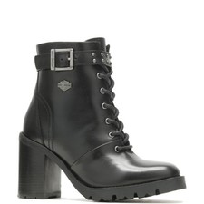 Harley-Davidson Adina Lace D84729 Womens Black Leather Motorcycle Boots