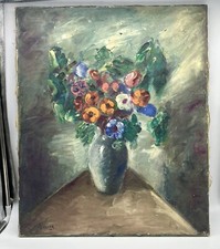Superbe dessin  du XX e  siècle  par Amand Bouvier 1913-1997 "pot de Fleur