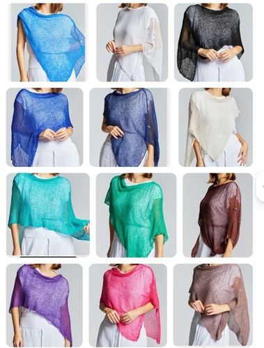 Poncho haut bleu rose violet - poncho,