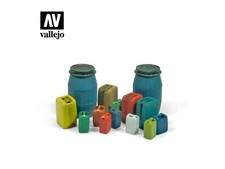 Vallejo Bases de diorama SC211 Assortiment Fûts et bidons de plastiques modernes