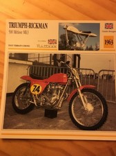 Triumph Rickman 500 Métisse MK3 1963 Carte moto Collection Atlas UK