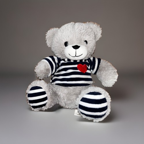 Peluche doudou ours - gris, pull