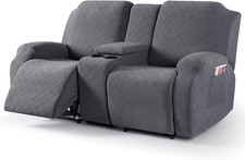 Recliner Loveseat Cover with Middle Console Stretch Reclining Sofa Slipcover for
