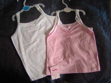 LOT DE 2 HAUT GILET CAMI FILLE ROSE/BLANC - 5/6 ANS - 9/10 - 11/12 ANS aussi 33"