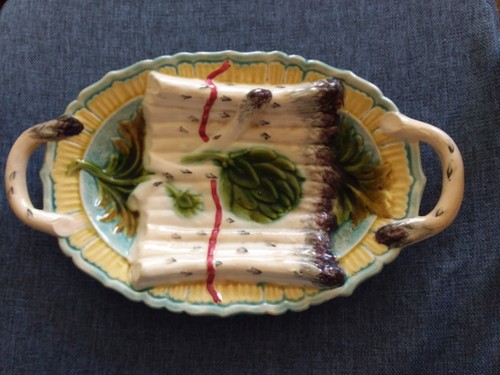 Ancien grand plat asperges - à,