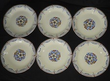 BOCH FRERES LA LOUVIERE Période Art déco 1920-30 x6 assiettes plates 25.5 cm