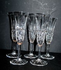 SAINT-LOUIS Lot 5 verres flûte champagne TARN cristal taillé losange pointe 18.7