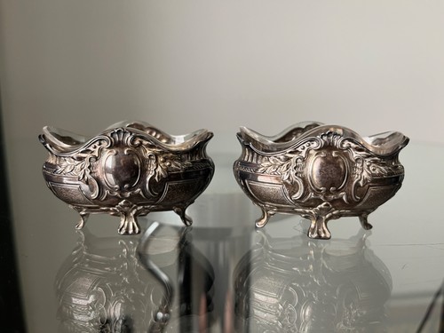 Paire anciens salerons style - paire, d'anciens