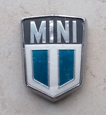 Vintage MINI monogram emblem badge sign car old automobile vtg UK metal #3