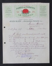 Facture JONCQUIERES 1918 PUREE DE TOMATES LE PAYSAN    illustrée 98