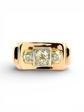 Bague Tank ancienne en or rose