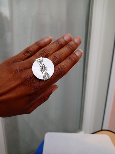 Bague argent massif 925 nacre - argent,